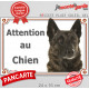 Berger Hollandais bringé à poils courts, plaque portail extérieure "Attention au Chien" pancarte panneau photo