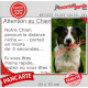 Photo Personnalisable, plaque humour "Attention au Chien, parcourt distance Niche-Portail moins 3 secondes, rapide" votre photo