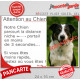 Photo Personnalisable, plaque humour "Attention au Chien, parcourt distance Niche-Portail moins 3 secondes, rapide" votre photo