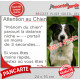 Photo Personnalisable, plaque humour "Attention au Chien, parcourt distance Niche-Portail moins 3 secondes, rapide" votre photo