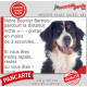 Bouvier Bernois, plaque Portail humoristique" parcourt distance niche portail 3 secondes" pancarte panneau attention chien photo
