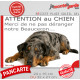 Plaque portail humour extérieure "Attention au Chien, Merci de ne pas déranger notre Beauceron Arlequin" Photo Berger de Beauce