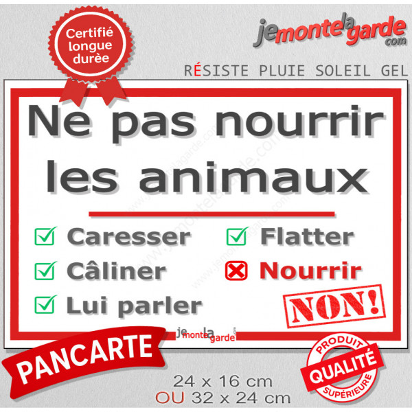 Panneau Portail "Ne pas Nourrir les Animaux, merci", pancarte champ, chevaux, ânes, poneys, panneau interdit manger