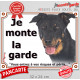 Beauceron noir et feu tête, Plaque portail extérieure "Je Monte la Garde, risques périls" berger de beauce photo Bas-Rouge