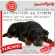 Plaque portail humour extérieure "Attention au Chien, Merci de ne pas déranger notre Beauceron noir et feu" Photo Berger Beauce