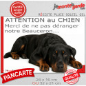 Plaque humour "Attention au Chien, Merci de ne pas déranger notre Beauceron noir et feu" 2 Tailles D