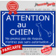 "Attention au Chien, ne prenez pas de risques, n'entrez pas sans autorisation" Plaque bleu portail humour extérieur sécurité