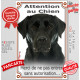 Labrador Noir, Plaque Portail extérieure Verticale "Attention au chien, pas sans autorisation" pancarte panneau photo