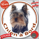 Yorkshire Terrier, disque voiture extérieure "Chien à Bord" 2 tailles D