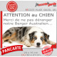 Plaque portail humour extérieure "Attention au Chien, Merci de ne pas déranger notre Berger Australien bleu merle". Photo drôle 
