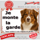 Berger Américain Miniature tricolore rouge, plaque portail "Je Monte la Garde, risques périls" pancarte photo panneau aussie TOY