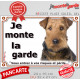 Airedale Terrier, plaque portail extérieure "Attention au Chien" pancarte panneau photo