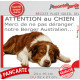 Plaque portail humour extérieure "Attention au Chien, Merci de ne pas déranger notre Berger Australien tricolore rouge" Photo