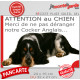 Plaque portail humour extérieure "Attention au Chien, Merci de ne pas déranger notre Cocker Anglais bleu rouanné et feu" photo