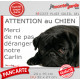 Plaque portail humour extérieure "Attention au Chien, Merci de ne pas déranger notre Carlin noir" Photo drôle fatigué feignant