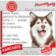 Husky Sibérien marron rouge et blanc, Plaque extérieure "parcourt distance niche-portail 3 secondes, rapide" photo