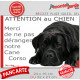 Plaque portail humour extérieure "Attention au Chien, Merci de ne pas déranger notre Cane Corso noir" Photo drôle fatigué