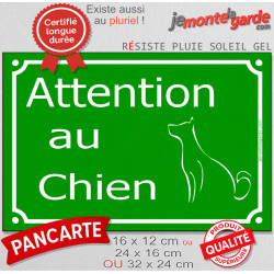 "Attention au Chien" Plaque de Rue extérieur Vert Gazon panneau affiche pancarte portail