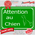 Plaque Portail extérieur "Attention au Chien" Rue Vert Gazon 3 tailles C