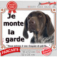 Braque Allemand marron truité blanc, plaque Portail extérieur "Je Monte la Garde, risques et périls" pancarte panneau photo