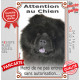 Chow-Chow noir, Pancarte Portail Verticale "Attention au Chien, pas sans autorisation" panneau photo