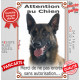 Berger Belge Malinois, plaque portail verticale "Attention au Chien, interdit sans autorisation" pancarte panneau photo