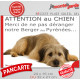 Plaque humour extérieure "Attention au Chien, Merci de ne pas déranger notre Labrit fauve charbonné" Photo Berger Pyrénées