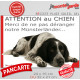 Plaque portail humour extérieure "Attention au Chien, Merci de ne pas déranger notre Münsterländer noir truité blanc" Photo