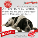 Plaque humour "Attention au Chien, Merci de ne pas déranger notre Münsterländer" 2 Tailles D