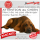 Plaque portail humour extérieure "Attention au Chien, Merci de ne pas déranger notre Saint-Hubert" Photo drôle fatigué feignant