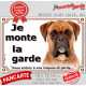 Boxer Fauve Tête, Plaque portail "Je Monte la Garde, risques périls"panneau photo pancarte attention au chien panneau