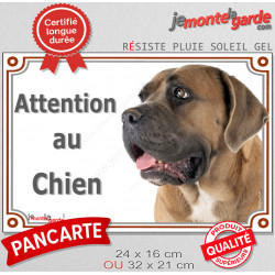 Cane Corso fauve, plaque portail photo "Attention au Chien" 2 tailles LUX