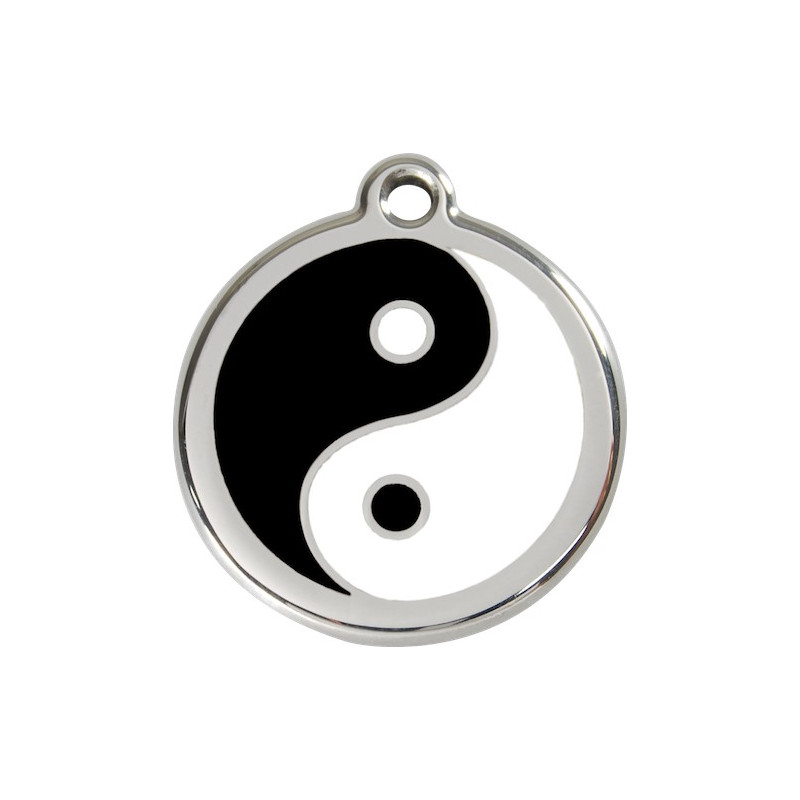 Médailles Identité Ying-Yang Blanc chien Chat Médailles Identité Ying-Yang Blanc chien Chat
