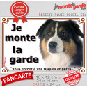 Berger Australien Tricolore Noir , plaque portail "Je Monte la Garde, risques périls" 3 tailles LUX D
