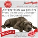 Plaque portail humour extérieure "Attention au Chien, Merci de ne pas déranger notre Dogue Allemand gris bleu" Photo drôle fatig