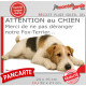 Plaque portail humour extérieure "Attention au Chien, Merci de ne pas déranger notre Fox-terrier tricolore poils durs" Photo