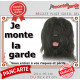 Briard Noir, Plaque portail extérieure "Je Monte la Garde, risques périls" panneau photo pancarte Berger de Brie attention chien