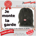 Briard Noir, plaque portail extérieure "Je Monte la Garde, risque périls" 2 tailles LUX D