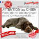 Plaque portail humour extérieure "Attention au Chien, Merci de ne pas déranger notre Griffon Korthals" Photo drôle fatigué