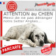 Plaque portail humour extérieure "Attention au Chien, Merci de ne pas déranger notre Setter Anglais noir" Photo drôle fatigué