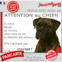 Boxer bringé, plaque portail humour "Attention au Chien, Jetez Vous au Sol" 2 tailles D