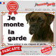Boxer Bringé, plaque portail "Je Monte la Garde, risques et périls" panneau affiche, rayé attention au chien photo