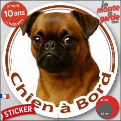 Brabançon fauve, disque autocollant voiture "Chien à Bord" 2 tailles D