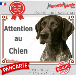 Braque Allemand noir, plaque extérieure "Attention au Chien" 2 tailles LUX D