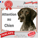 Braque Allemand noir, plaque extérieure "Attention au Chien" 2 tailles LUX D