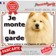 Chow-Chow crème Tête, plaque portail "Je Monte la Garde, risques et périls" photo Chow beige sable attention au chien
