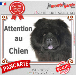 Chow-Chow noir, plaque portail Photo extérieure "Attention au Chien" 2 tailles LUX D