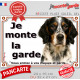 Setter Anglais tricolore, plaque portail "Je Monte la Garde, risques périls" panneau affiche pancarte photo