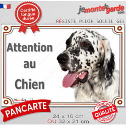 Setter Anglais noir, plaque portail extérieur "Attention au Chien" 2 tailles LUXE D