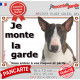 Bull Terrier Bringé Tête, plaque portail "je Monte la Garde, risques et périls" pancarte panneau bringué affiche photo
